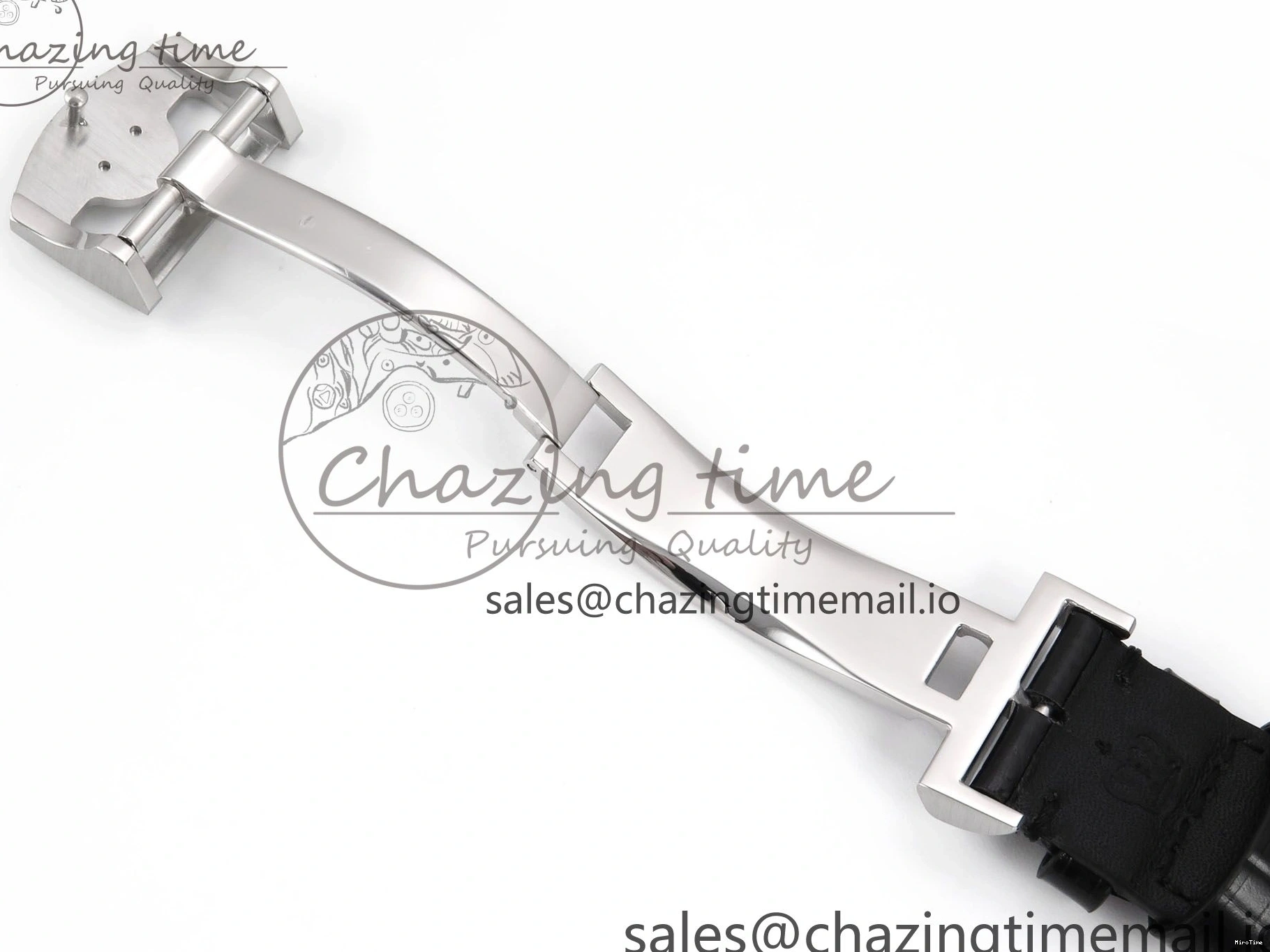 MIROTIME 0308 OnTrend Portugieser Automatic 42mm SS APSF 1:1 Best Edition White RG Dial on Black Leather Strap A 7010